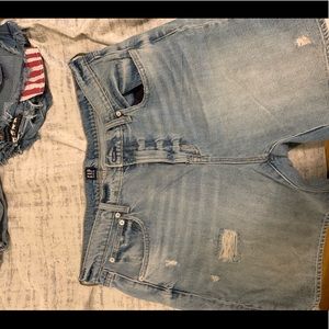 Gap Ripped Bermuda Jean Shorts